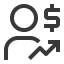 icon of a person making sales
